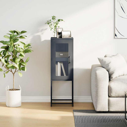 Credenza Antracite 36x39x107 cm in Acciaio Laminato a Freddo