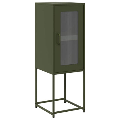 Credenza Verde Oliva 36x39x107 cm in Acciaio Laminato a Freddo