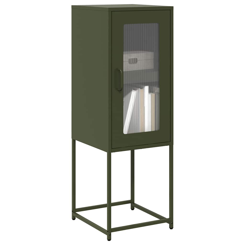 Credenza Verde Oliva 36x39x107 cm in Acciaio Laminato a Freddo