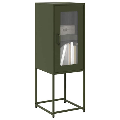 Credenza Verde Oliva 36x39x107 cm in Acciaio Laminato a Freddo