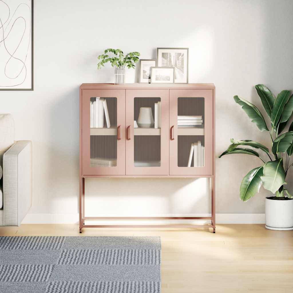 Credenza Rosa 100,5x39x107 cm in Acciaio Laminato a Freddo