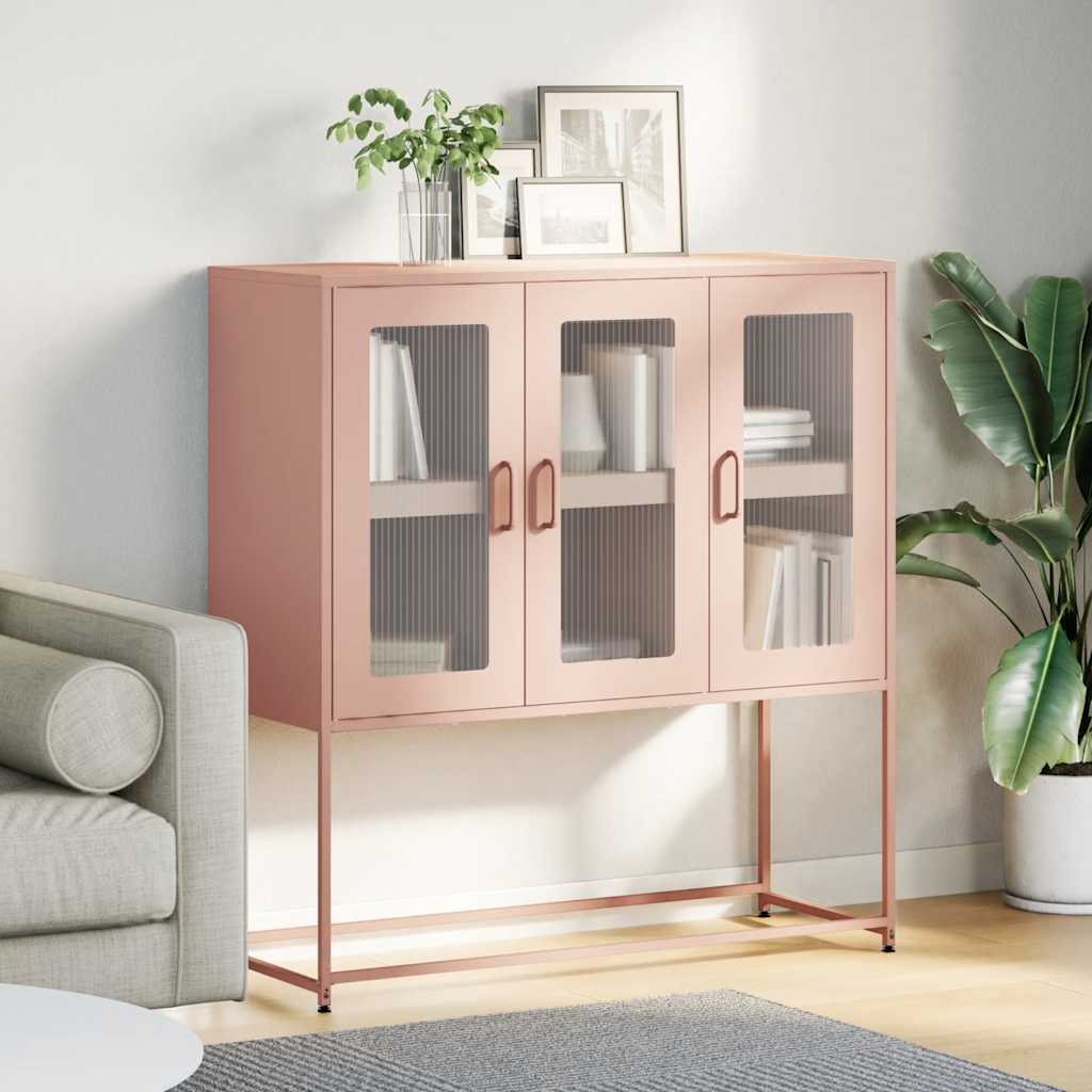 Credenza Rosa 100,5x39x107 cm in Acciaio Laminato a Freddo