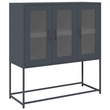 Credenza Antracite 100,5x39x107 cm in Acciaio Laminato a Freddo