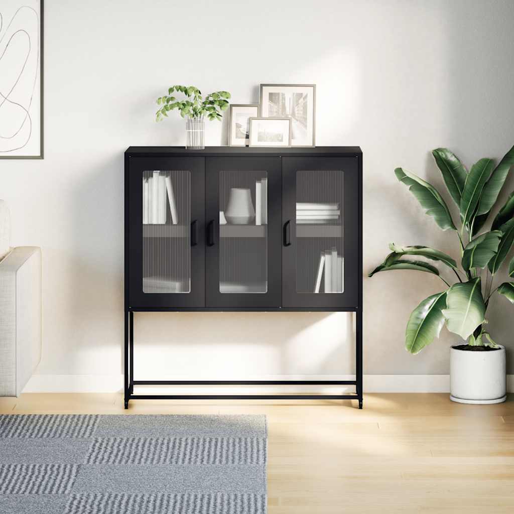 Credenza Antracite 100,5x39x107 cm in Acciaio Laminato a Freddo