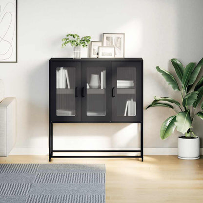 Credenza Antracite 100,5x39x107 cm in Acciaio Laminato a Freddo
