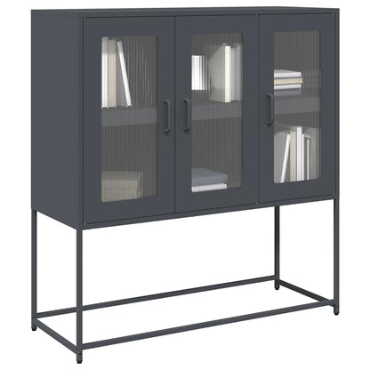 Credenza Antracite 100,5x39x107 cm in Acciaio Laminato a Freddo
