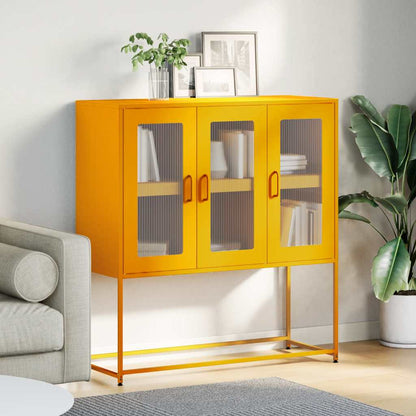 Credenza Giallo Senape 100,5x39x107cm Acciaio Laminato Freddo