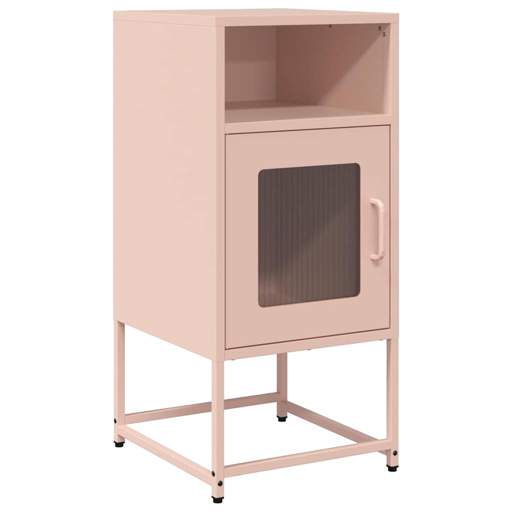 Comodino Rosa 36x39x78 cm in Acciaio Laminato a Freddo