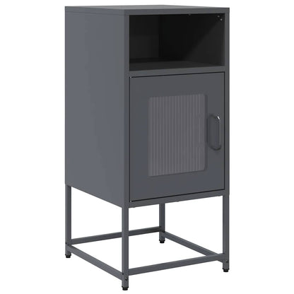 Comodino Antracite 36x39x78 cm in Acciaio Laminato a Freddo