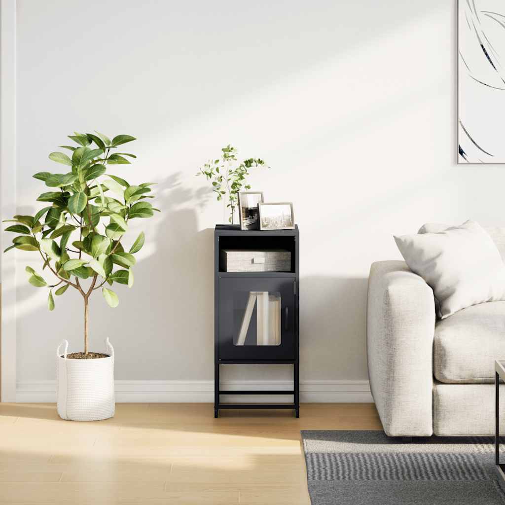 Comodino Antracite 36x39x78 cm in Acciaio Laminato a Freddo