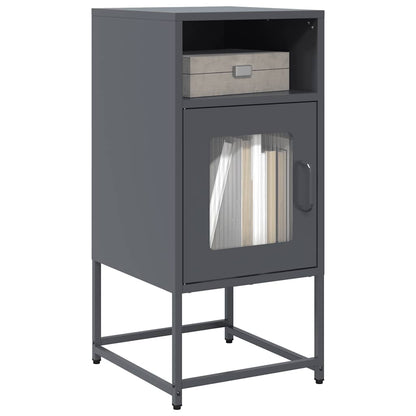 Comodino Antracite 36x39x78 cm in Acciaio Laminato a Freddo