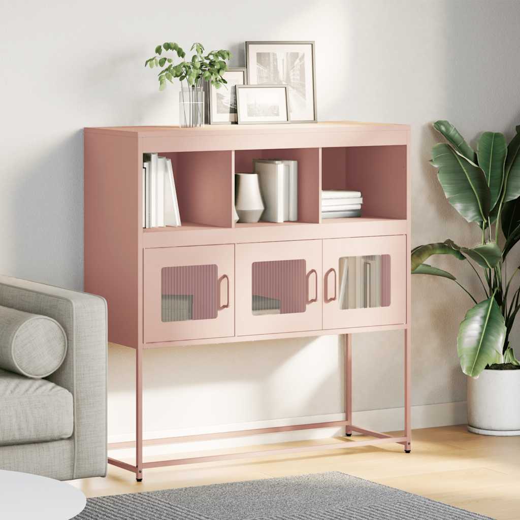 Credenza Rosa 100,5x39x107 cm in Acciaio Laminato a Freddo