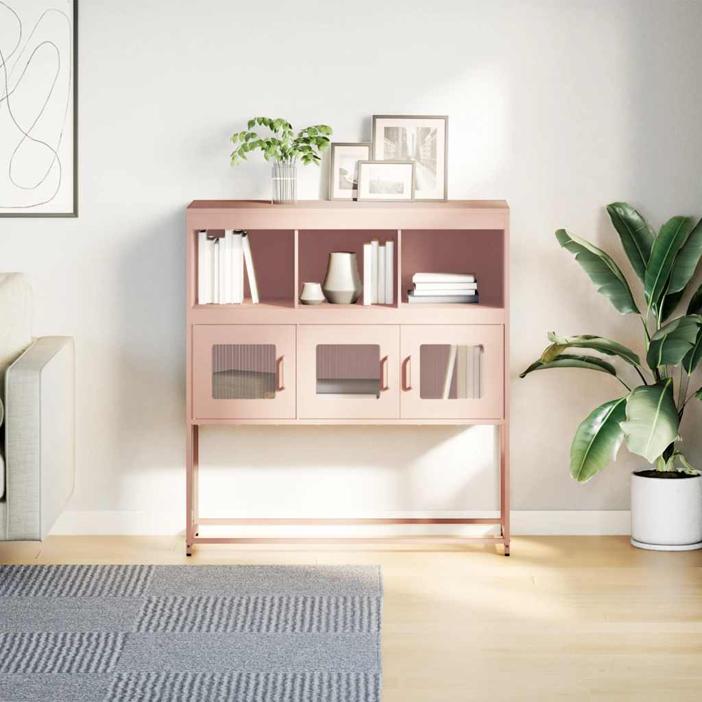 Credenza Rosa 100,5x39x107 cm in Acciaio Laminato a Freddo
