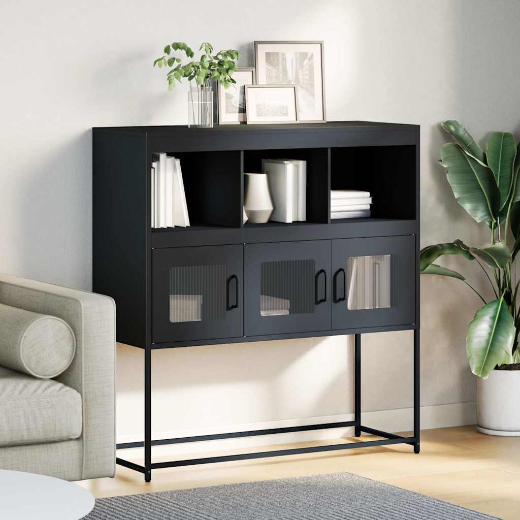 Credenza Antracite 100,5x39x107 cm in Acciaio Laminato a Freddo