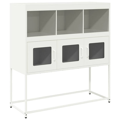 Credenza Bianca 100,5x39x107 cm in Acciaio Laminato a Freddo