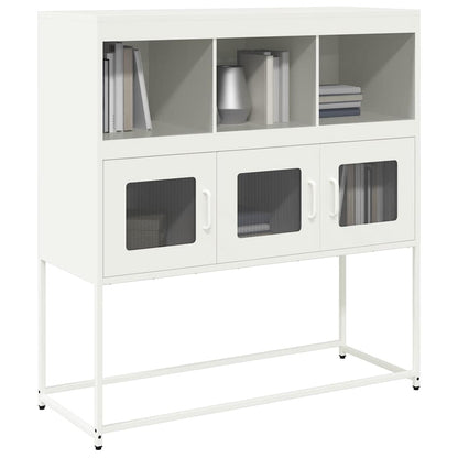 Credenza Bianca 100,5x39x107 cm in Acciaio Laminato a Freddo