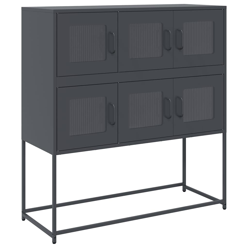 Credenza Antracite 100,5x39x107 cm in Acciaio Laminato a Freddo
