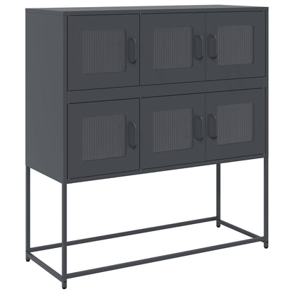 Credenza Antracite 100,5x39x107 cm in Acciaio Laminato a Freddo
