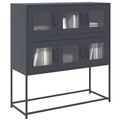 Credenza Antracite 100,5x39x107 cm in Acciaio Laminato a Freddo