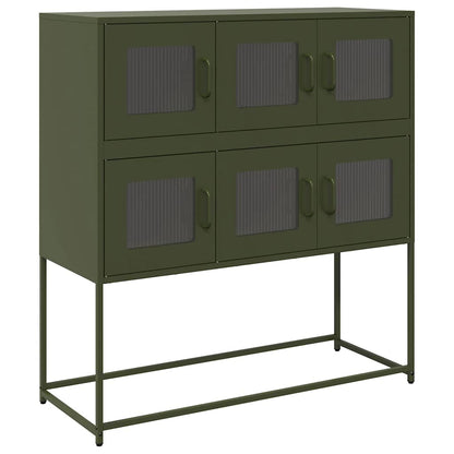 Credenza Verde Oliva 100,5x39x107 cm Acciaio Laminato a Freddo