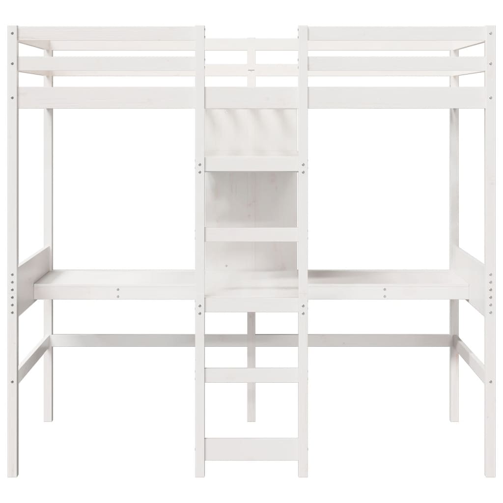 Giroletto Soppalco senza Materasso Bianco 90x190cm Legno Pino