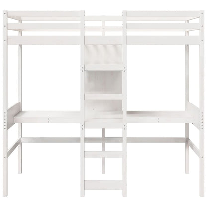 Giroletto Soppalco senza Materasso Bianco 90x190cm Legno Pino
