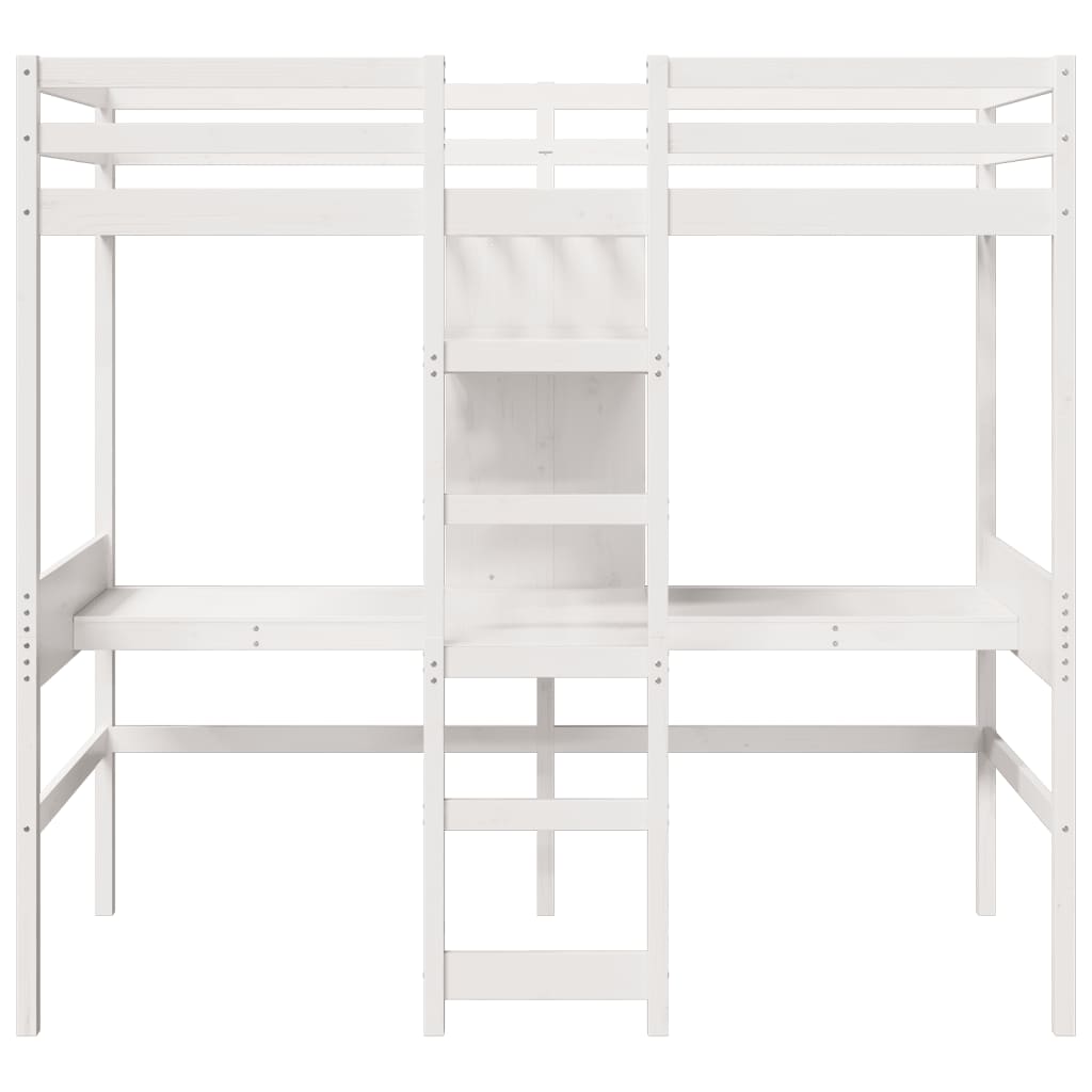 Giroletto Soppalco senza Materasso Bianco 75x190cm Legno Pino