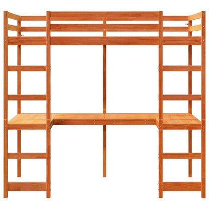 Giroletto Soppalco senza Materasso Marrone Cera 80x200cm Pino