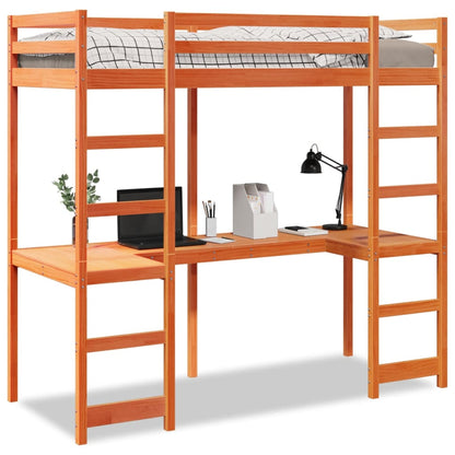 Giroletto Soppalco senza Materasso Marrone Cera 75x190cm Pino
