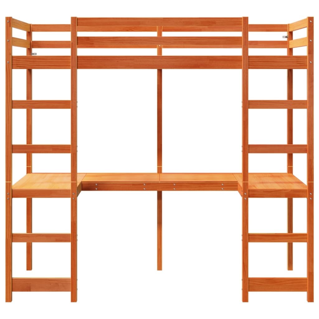 Giroletto Soppalco senza Materasso Marrone Cera 75x190cm Pino