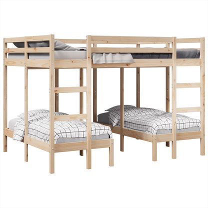 Giroletto Castello Triplo 140x200/70x140cm Legno Massello Pino