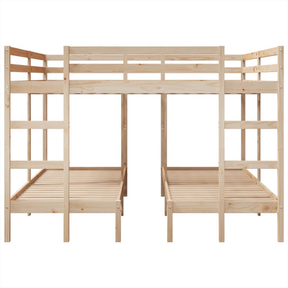 Giroletto Castello Triplo 200x200/80x200cm Legno Massello Pino