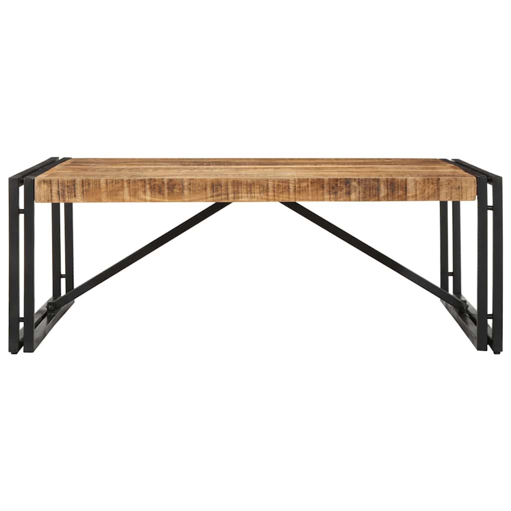 Tavolino 100x100x35 cm in Legno Massello di Mango Grezzo