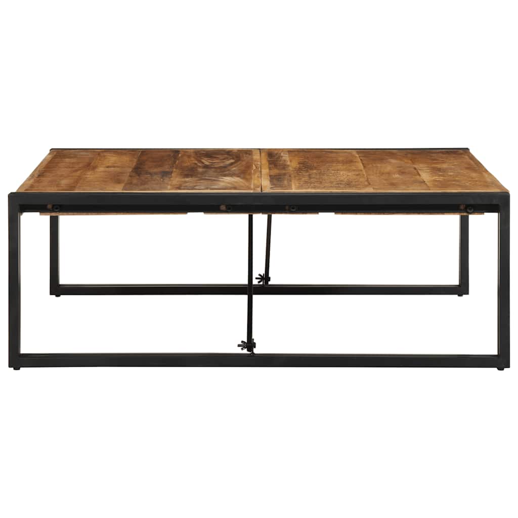 Tavolino 100x100x35 cm in Legno Massello di Mango Grezzo