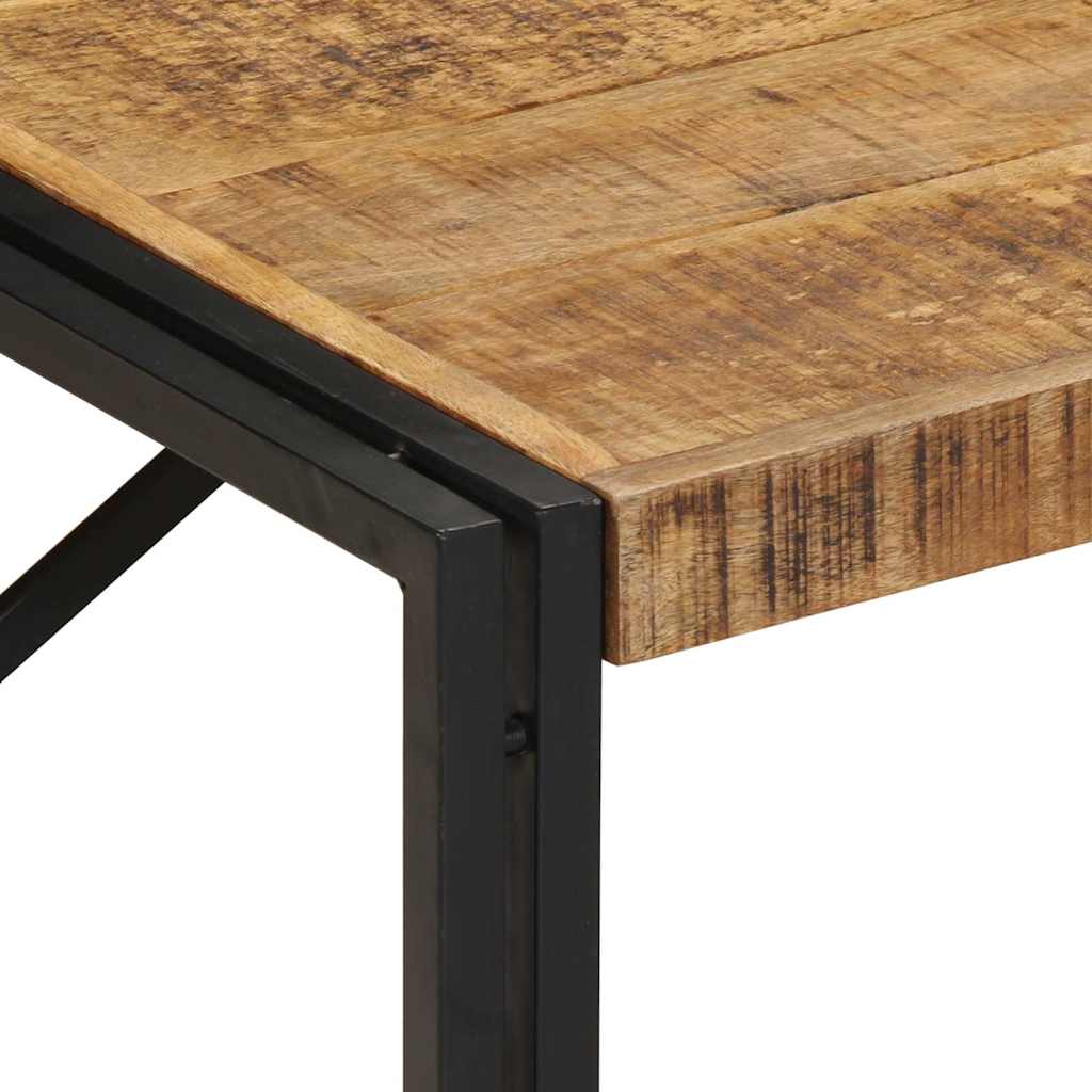Tavolino 100x100x35 cm in Legno Massello di Mango Grezzo