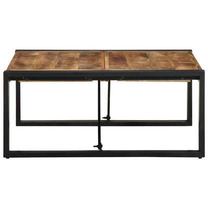 Tavolino 80x80x35 cm in Legno Massello di Mango Grezzo