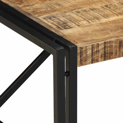 Tavolino 80x80x35 cm in Legno Massello di Mango Grezzo