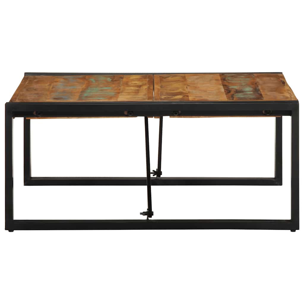 Tavolino Salotto Multicolore 80x80x35cm Legno Massello Recupero