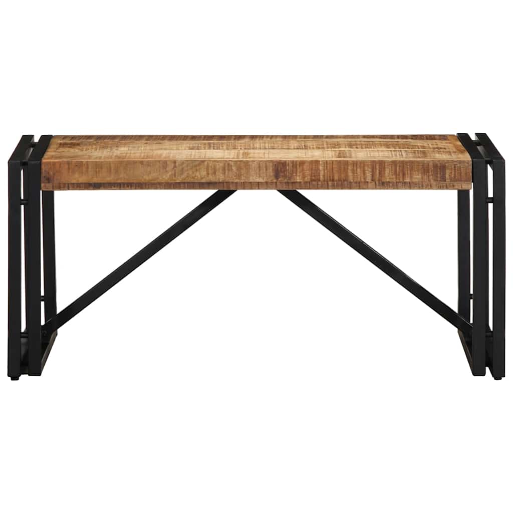 Tavolino 80x40x35 cm in Legno Massello di Mango Grezzo