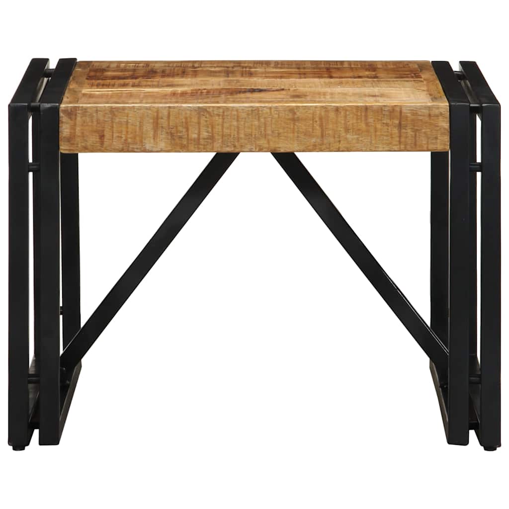 Tavolino 50x50x35 cm in Legno Massello di Mango Grezzo