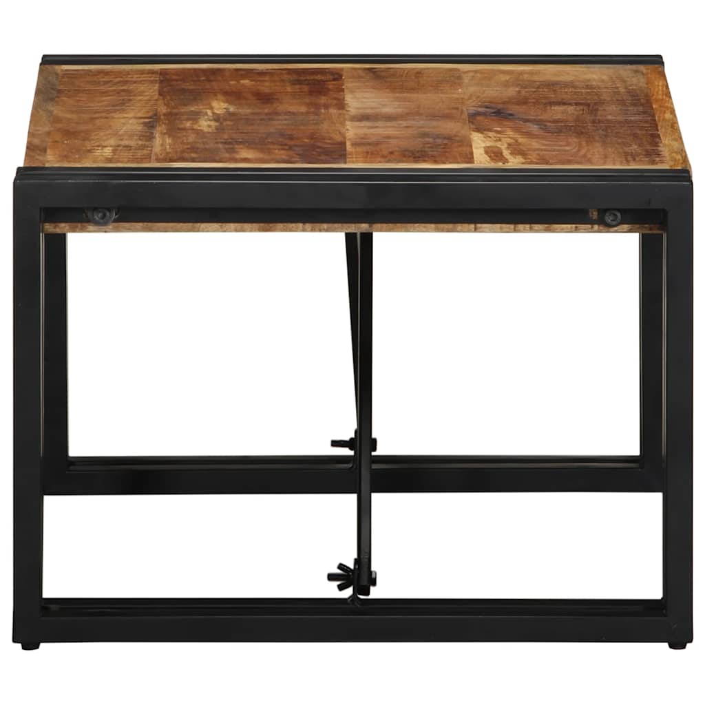 Tavolino 50x50x35 cm in Legno Massello di Mango Grezzo
