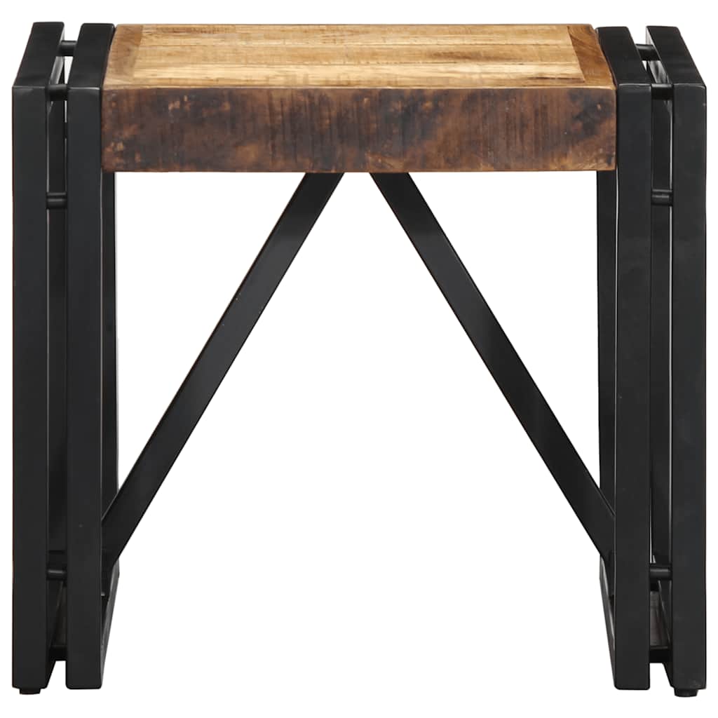 Tavolino da Salotto 40x40x35 cm Legno Massello di Mango Grezzo