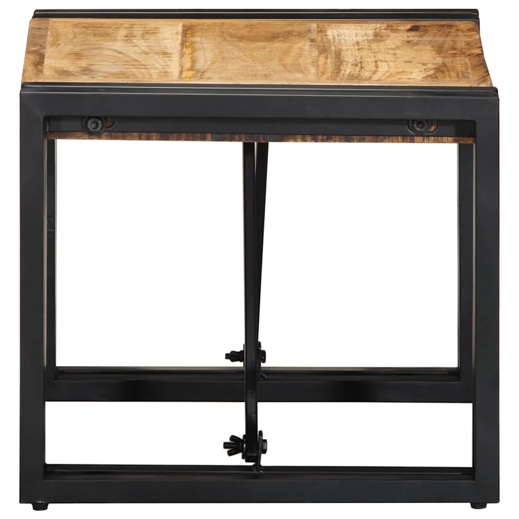 Tavolino da Salotto 40x40x35 cm Legno Massello di Mango Grezzo
