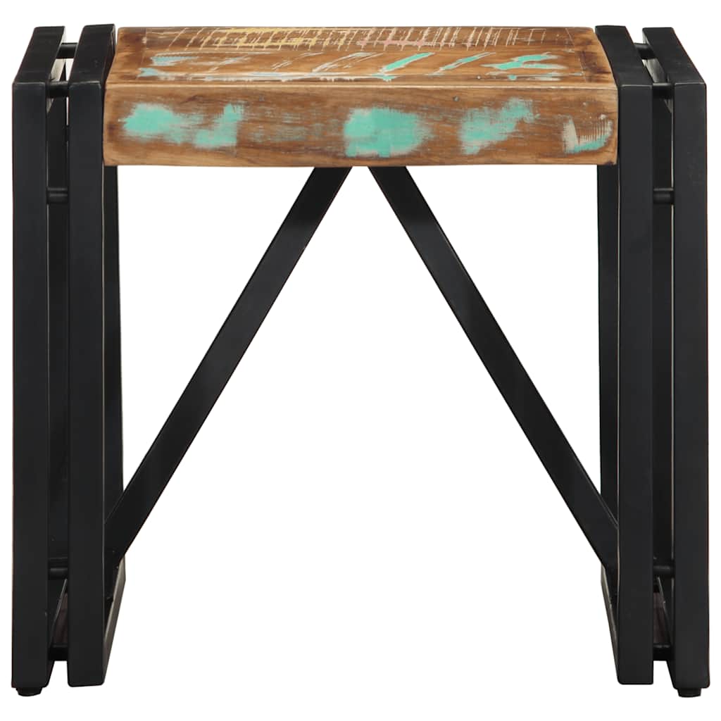 Tavolino Salotto Multicolore 40x40x35cm Legno Massello Recupero