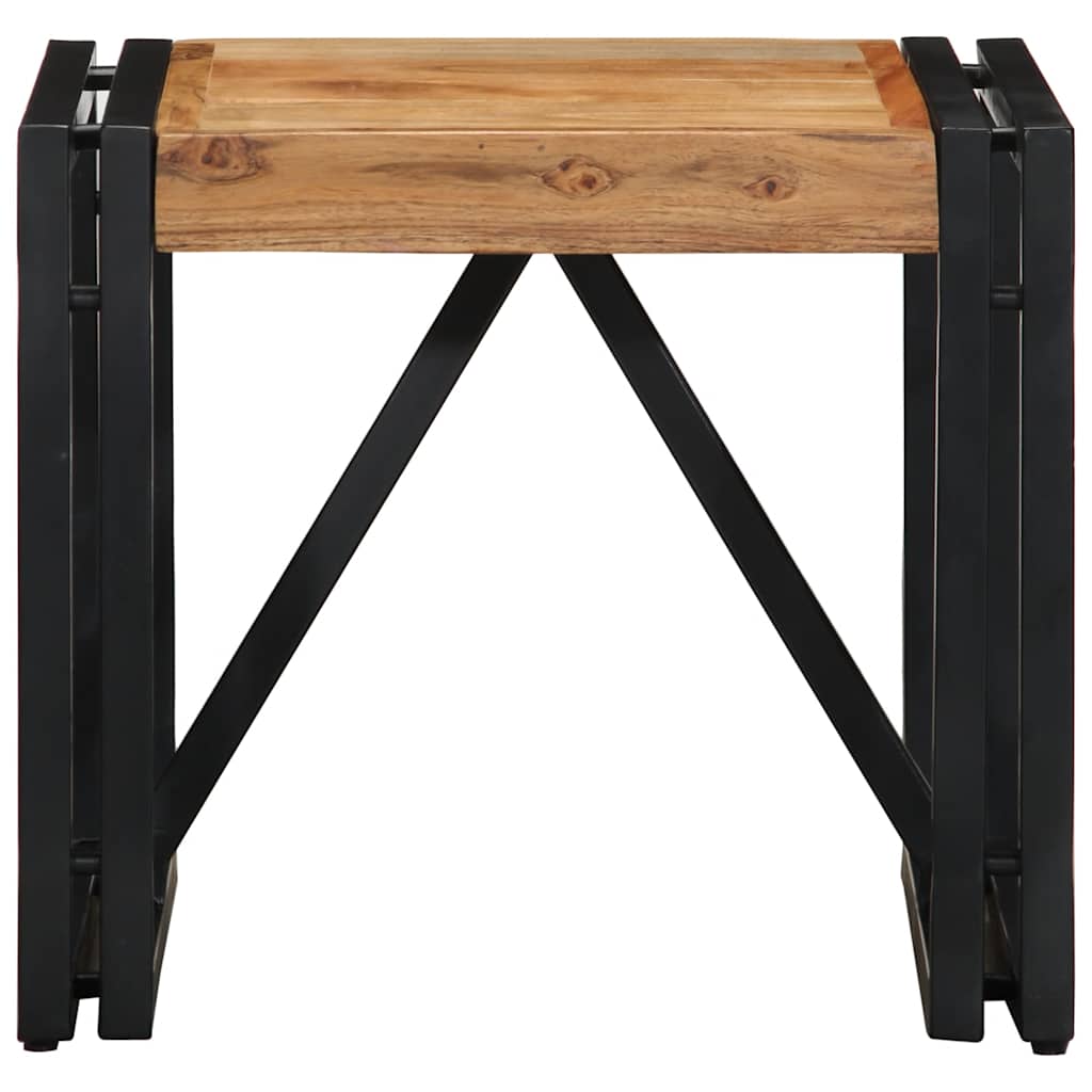 Tavolino da Salotto 40x40x35 cm in Legno Massello di Acacia