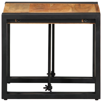 Tavolino da Salotto 40x40x35 cm in Legno Massello di Acacia