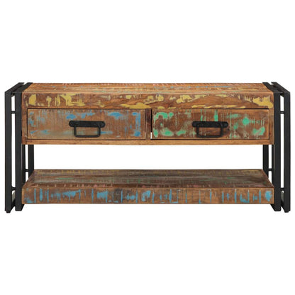 Tavolino Salotto Multicolore 90x50x38cm Legno Massello Recupero