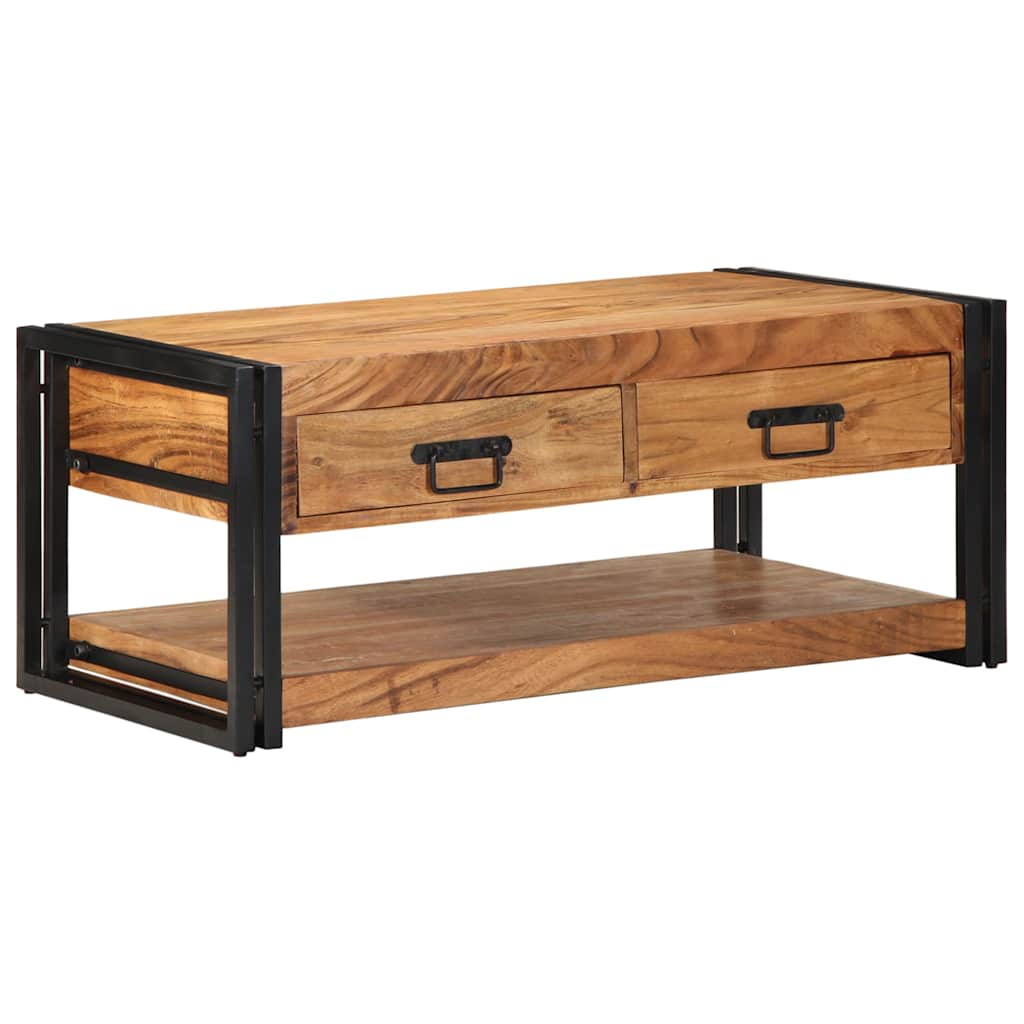 Tavolino da Salotto 90x50x38 cm Legno Massello di Acacia