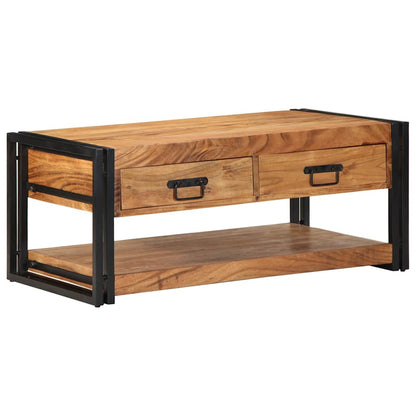 Tavolino da Salotto 90x50x38 cm Legno Massello di Acacia