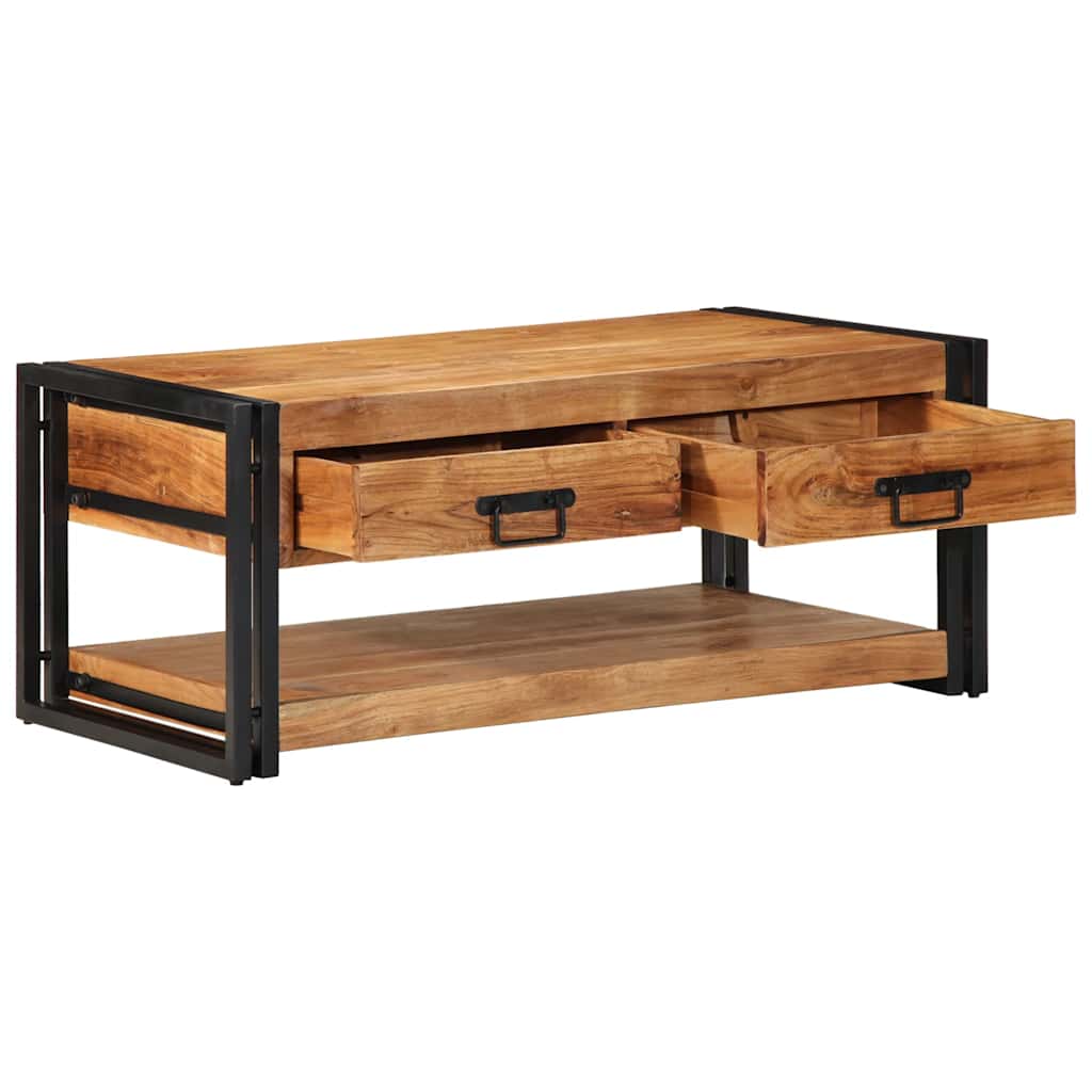 Tavolino da Salotto 90x50x38 cm Legno Massello di Acacia